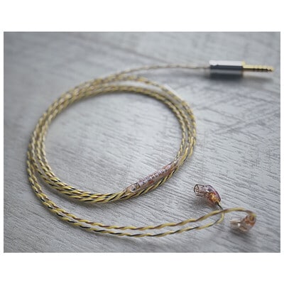 Harvest Moon / 4.4mm 5極 AEC製金メッキプラグ / qdc / ロゴ&イヤーコネクタアートワーク ホワイトムーンストーン装飾