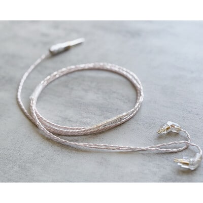 Mortis Sheep / 4.4mm 5極 特製 非磁性 純銅材 銀メッキプラグ / Custom 2pin / ロゴ＆イヤーコネクタアートワーク